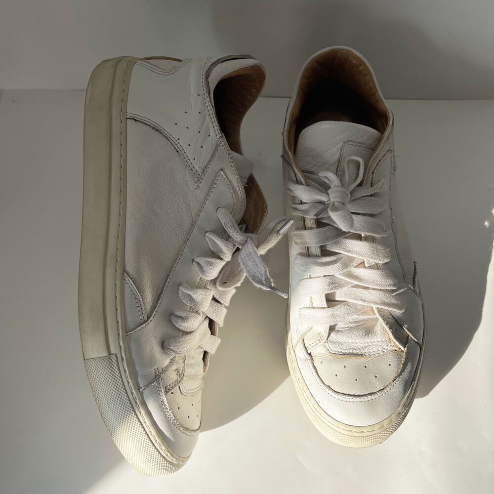 MM6 Maison Martin Margiela Cream Lace-Up Sneakers